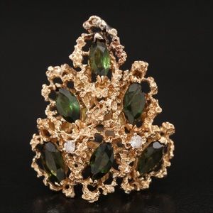 14k Tourmaline and Diamond Ring
